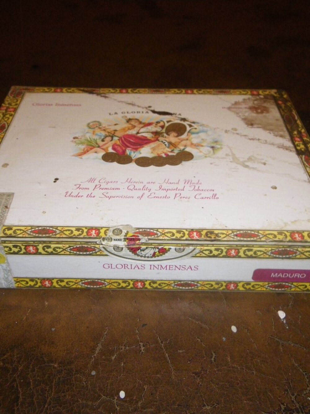 Vintage La Gloria Cubana Wavell Maduro Wooden Cigar Box Dominican Republic Decor
